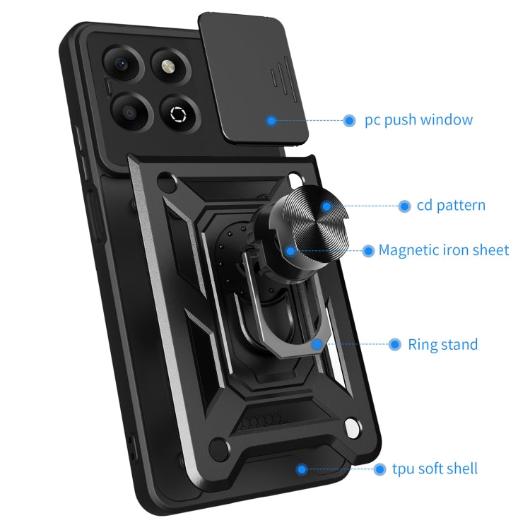 For Honor X6b 4G Sliding Camera Cover Design TPU+PC Phone Case(Gold) - free shipping - PMC TechLife - Order now!
