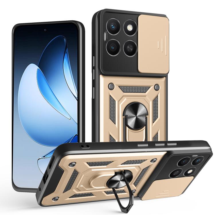 For Honor X8c 4G Sliding Camera Cover Design TPU+PC Phone Case(Gold) - free shipping - PMC TechLife - Order now!