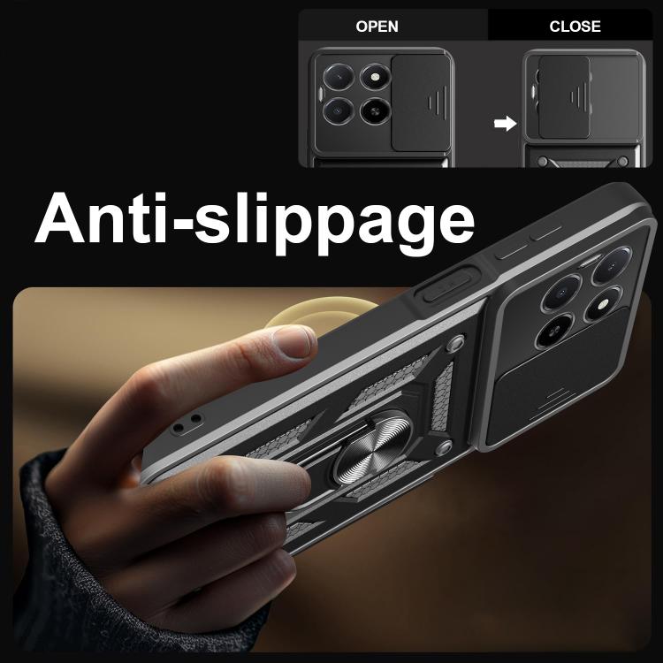 For Honor X5b Plus Sliding Camera Cover Design TPU+PC Phone Case(Black) - free shipping - PMC TechLife - Order now!