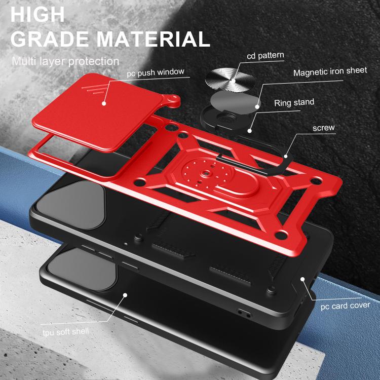 For Honor 400 Lite Global Sliding Camera Cover Design TPU+PC Phone Case(Silver) - free shipping - PMC TechLife - Order now!
