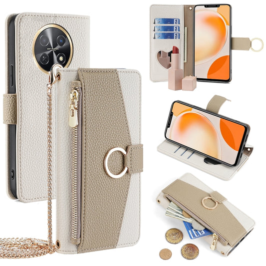 For Huawei Enjoy 60X Crossbody Litchi Texture Leather Phone Case(White) - Huawei Cases by PMC Jewellery | Online Shopping South Africa | PMC Jewellery | Buy Now Pay Later Mobicred