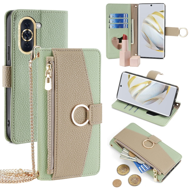 For Huawei nova 10 Crossbody Litchi Texture Leather Phone Case(Green) - Huawei Cases by PMC TechLife | Online Shopping South Africa | PMC TechLife | Buy Now Pay Later Mobicred