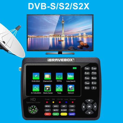 iBRAVEBOX V10 Finder Max 4.3 inch Display Digital Satellite Meter Signal Finder, Support DVB-S/S2/S2X, Plug Type:AU Plug(Black) - Satellite Finder by PMC Jewellery | Online Shopping South Africa | PMC Jewellery | Buy Now Pay Later Mobicred