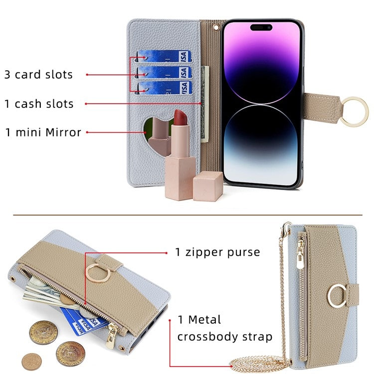For OnePlus 9R Crossbody Litchi Texture Leather Phone Case(Blue) - free shipping - PMC TechLife - Order now!