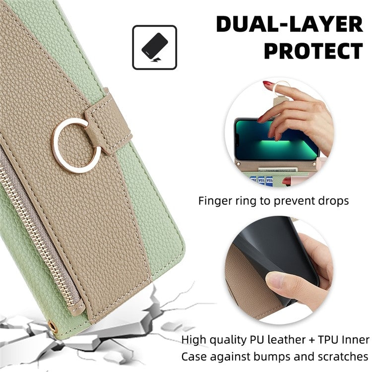 For OnePlus 9R Crossbody Litchi Texture Leather Phone Case(Green) - OnePlus Cases by PMC TechLife | Online Shopping South Africa | PMC TechLife | Buy Now Pay Later Mobicred