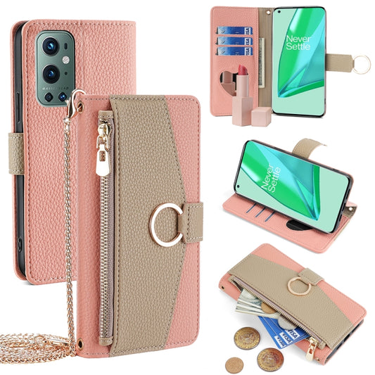 For OnePlus 9 Pro Crossbody Litchi Texture Leather Phone Case(Pink) - OnePlus Cases by PMC Jewellery | Online Shopping South Africa | PMC Jewellery | Buy Now Pay Later Mobicred