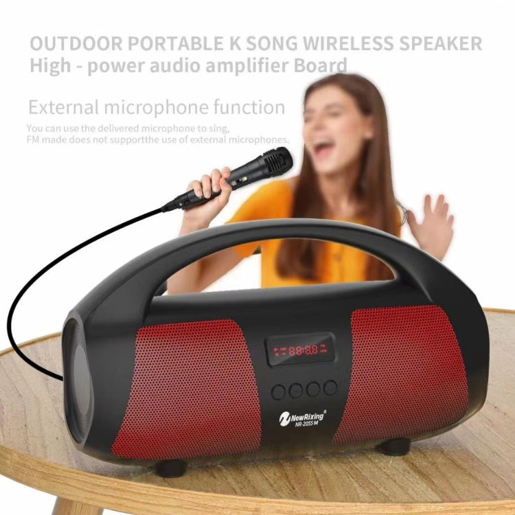 NewRixing NR2055 Wireless Portable TWS Bluetooth Speaker with Microphone(Red) - Desktop Speaker by NewRixing | Online Shopping South Africa | PMC Jewellery | Buy Now Pay Later Mobicred