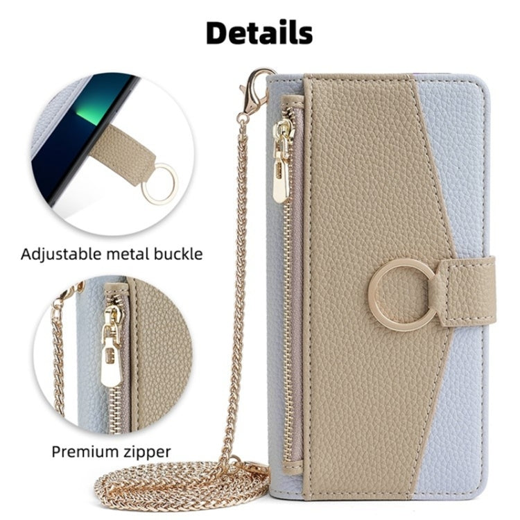 For Sharp Aquos Sense7 Plus Crossbody Litchi Texture Leather Phone Case(Blue) - More Brand by PMC TechLife | Online Shopping South Africa | PMC TechLife | Buy Now Pay Later Mobicred