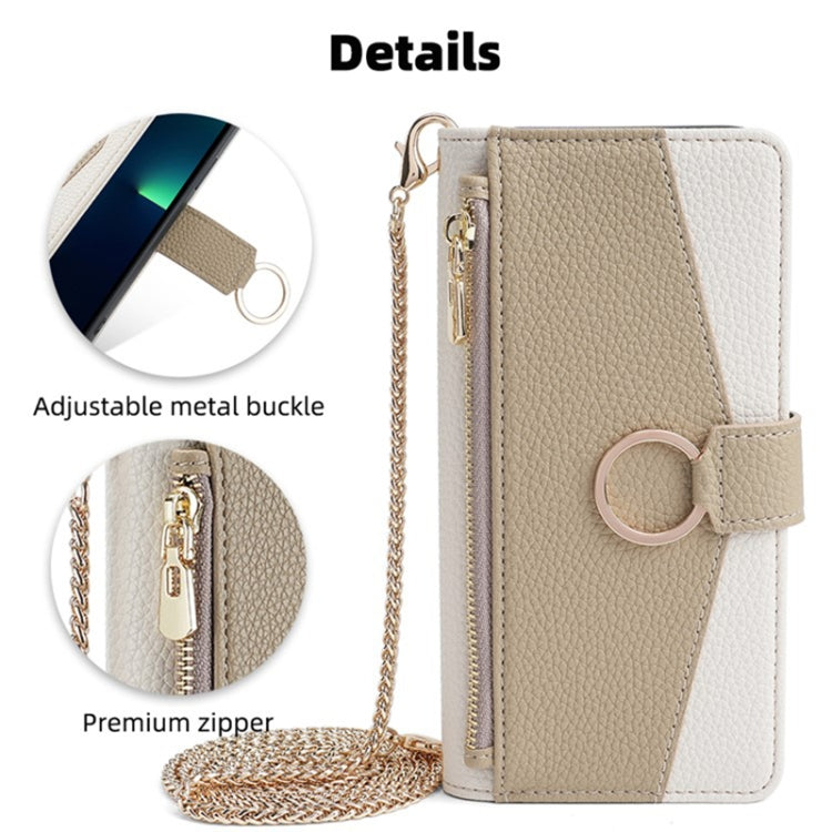 For Sharp Aquos wish4 Crossbody Litchi Texture Leather Phone Case(White) - More Brand by PMC TechLife | Online Shopping South Africa | PMC TechLife | Buy Now Pay Later Mobicred