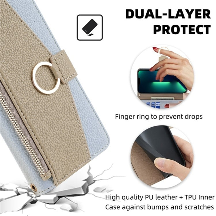 For Kyocera Android One S10 Crossbody Litchi Texture Leather Phone Case(Blue) - More Brand by PMC TechLife | Online Shopping South Africa | PMC TechLife | Buy Now Pay Later Mobicred