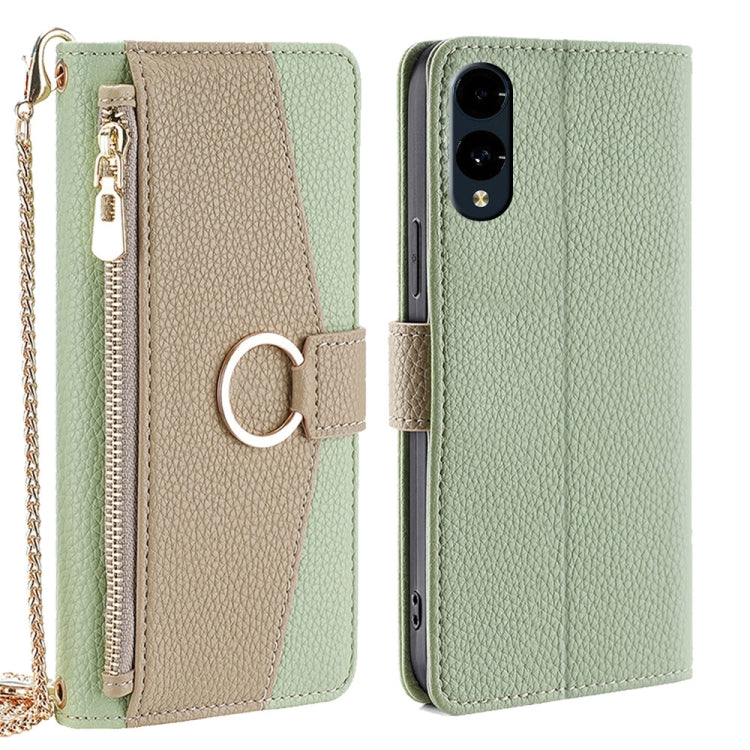 For Fujitsu Arrows We2 Crossbody Litchi Texture Leather Phone Case(Green) - More Brand by PMC TechLife | Online Shopping South Africa | PMC TechLife | Buy Now Pay Later Mobicred