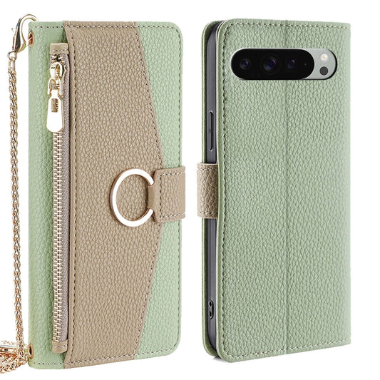 For Google Pixel 9 Pro XL Crossbody Litchi Texture Leather Phone Case(Green) - Google Cases by PMC Jewellery | Online Shopping South Africa | PMC Jewellery | Buy Now Pay Later Mobicred