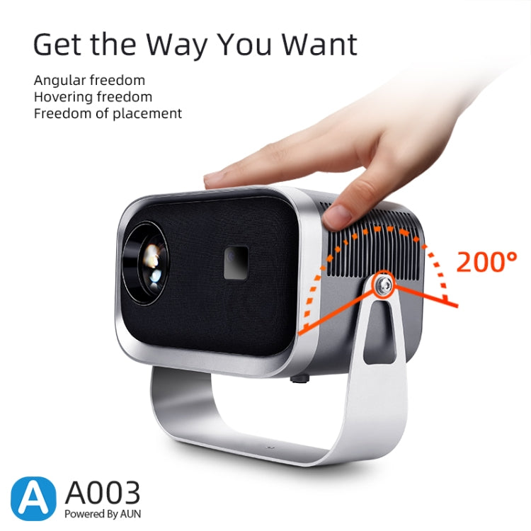 A003 150 Lumens 1280x720P 360 Degree Rotating LED Mini Android Projector, Specification:UK Plug - LED Projector by PMC TechLife | Online Shopping South Africa | PMC TechLife | Buy Now Pay Later Mobicred