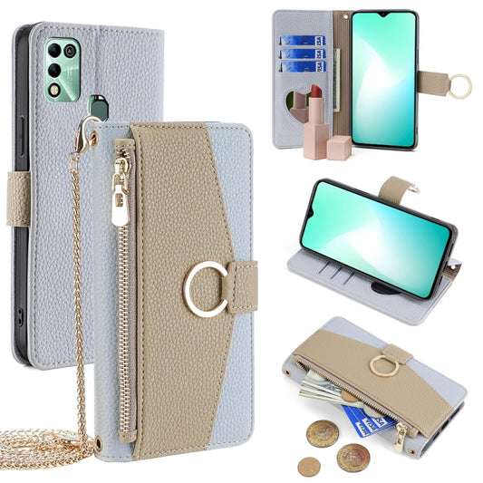 For Infinix Hot 11 Play Crossbody Litchi Texture Leather Phone Case(Blue) - Infinix Cases by PMC Jewellery | Online Shopping South Africa | PMC Jewellery | Buy Now Pay Later Mobicred