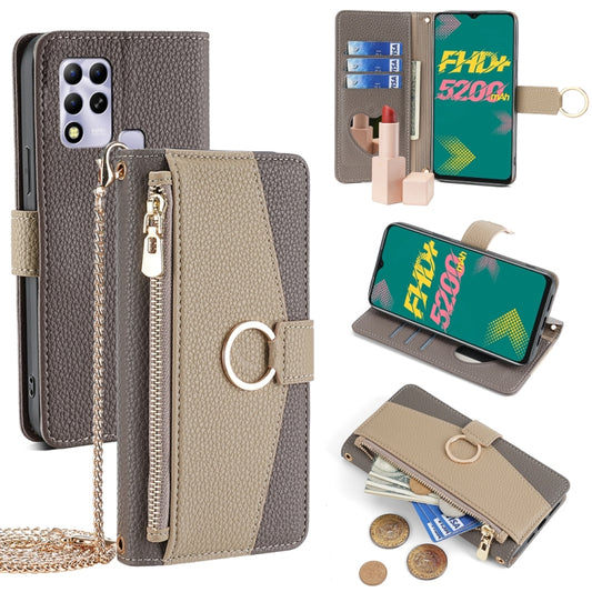 For Infinix Hot 11 Russian Version Crossbody Litchi Texture Leather Phone Case(Grey) - Infinix Cases by PMC Jewellery | Online Shopping South Africa | PMC Jewellery | Buy Now Pay Later Mobicred