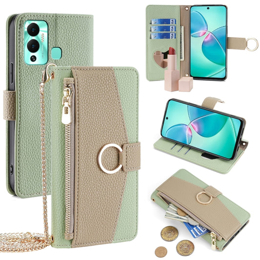 For Infinix Hot 12 Play Crossbody Litchi Texture Leather Phone Case(Green) - Infinix Cases by PMC Jewellery | Online Shopping South Africa | PMC Jewellery | Buy Now Pay Later Mobicred