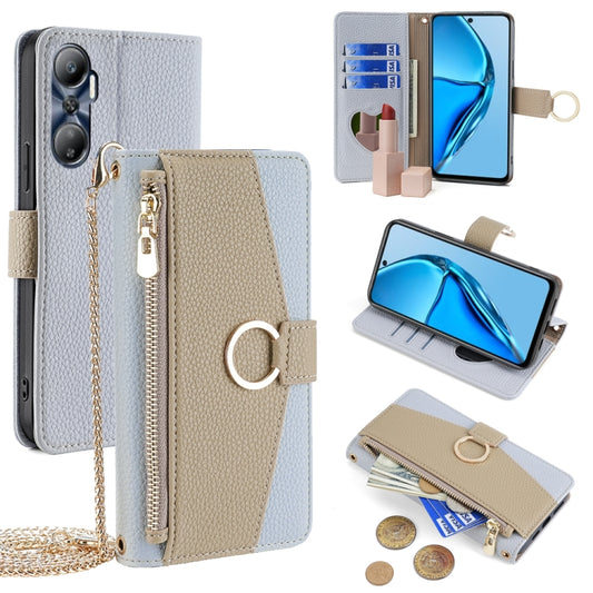 For Infinix Hot 20 4G Crossbody Litchi Texture Leather Phone Case(Blue) - Infinix Cases by PMC Jewellery | Online Shopping South Africa | PMC Jewellery | Buy Now Pay Later Mobicred