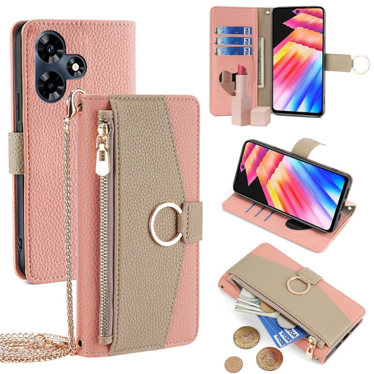 For Infinix Hot 30 4G Crossbody Litchi Texture Leather Phone Case(Pink) - Infinix Cases by PMC Jewellery | Online Shopping South Africa | PMC Jewellery | Buy Now Pay Later Mobicred