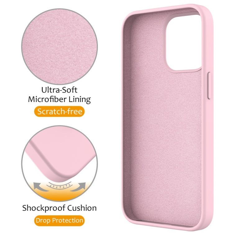 For iPhone 16 Pro Liquid Silicone MagSafe Magnetic Phone Case with Ring Holder(Grey Pink) - iPhone 16 Pro Cases by PMC Jewellery | Online Shopping South Africa | PMC Jewellery | Buy Now Pay Later Mobicred