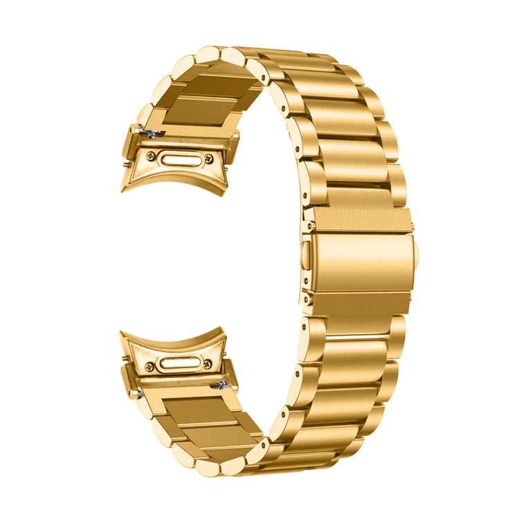 For Samsung Galaxy Watch 6 Quick Release Button Three-bead Stainless Steel Watch Band(Gold) - free shipping - PMC TechLife - Order now!