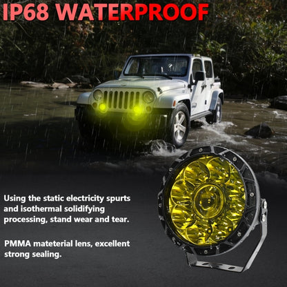 E16 55W 6000LM / 6000K 7 inch Off-road Vehicle Round Work Light(Yellow Light) - Work Lights by PMC Jewellery | Online Shopping South Africa | PMC Jewellery | Buy Now Pay Later Mobicred