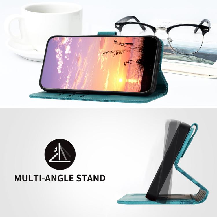 For iPhone 17 YX0060 Elephant Head Embossed Phone Leather Case with Lanyard(Light Blue) - free shipping - PMc TechLife - Order now!