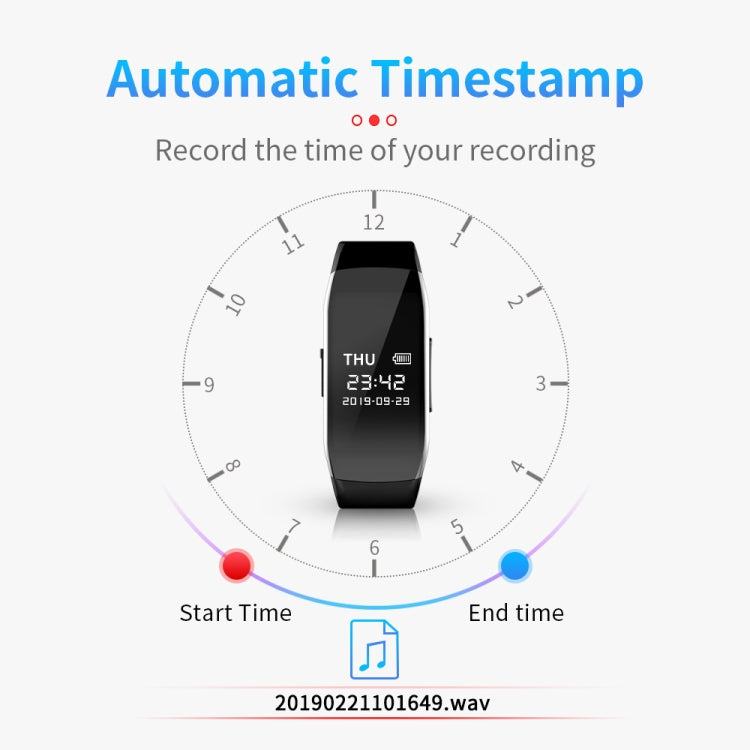 JNN D5 HD Noise Reduction Smart Recording Electronic Bracelet, Capacity:128GB - Recording Pen by JNN | Online Shopping South Africa | PMC TechLife | Buy Now Pay Later Mobicred