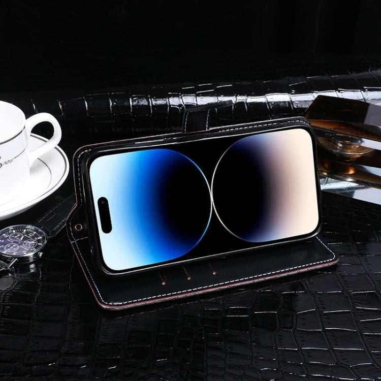 For OPPO Reno11 5G Global idewei Crocodile Texture Leather Phone Case(Black) - OPPO Cases by idewei | Online Shopping South Africa | PMC Jewellery | Buy Now Pay Later Mobicred