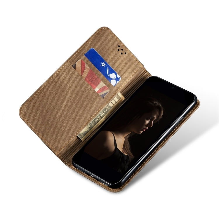 For Motorola Moto G54 5G Global Denim Texture Flip Leather Phone Case(Khaki) - free shipping - PMC TechLife - Order now!