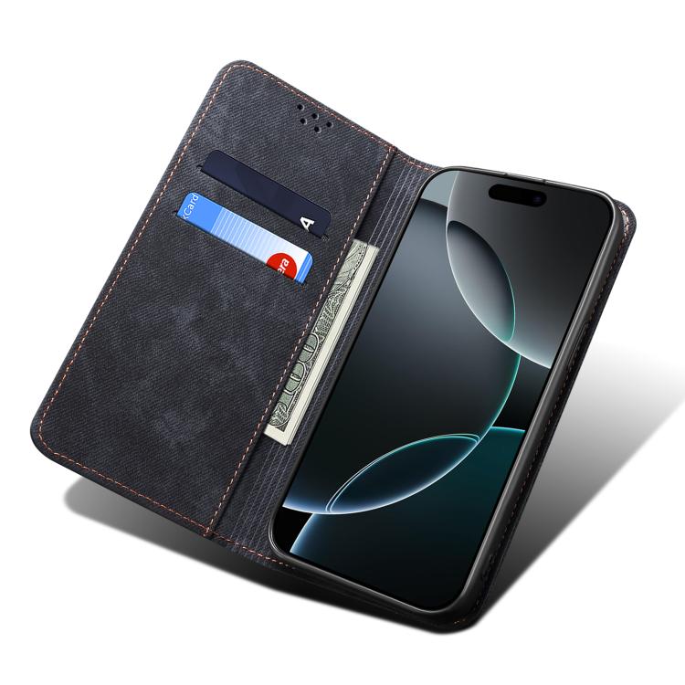 For Motorola Moto G15 Denim Texture Flip Leather Phone Case(Black) - free shipping - PMC TechLife - Order now!