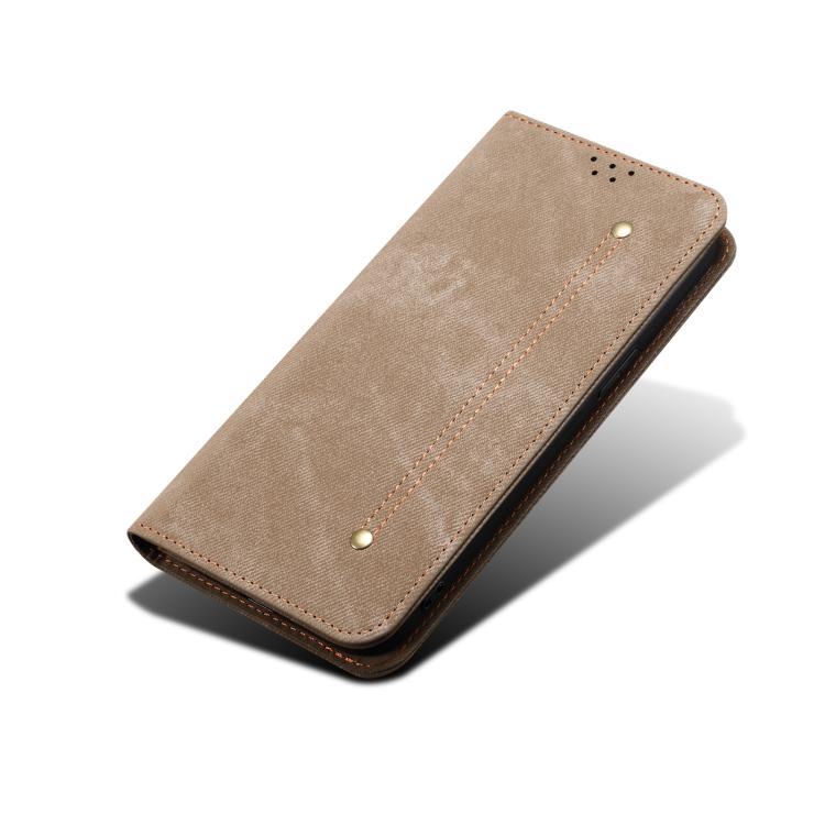 For Motorola Moto G86 5G Denim Texture Flip Leather Phone Case(Khaki) - free shipping - PMC TechLife - Order now!