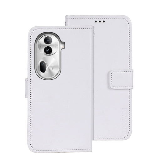 For OPPO Reno11 Pro 5G Global idewei Crazy Horse Texture Leather Phone Case with Holder(White) - Reno11 Pro Cases by idewei | Online Shopping South Africa | PMC Jewellery | Buy Now Pay Later Mobicred