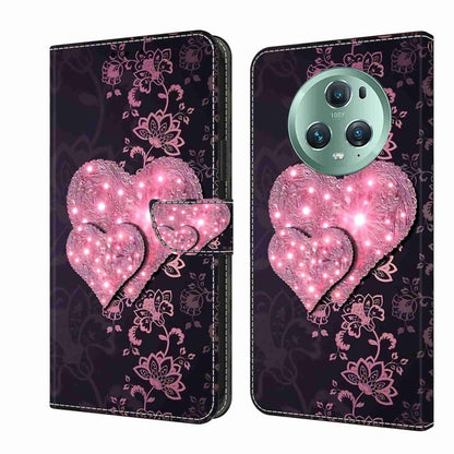 For Honor Magic5 Pro Crystal 3D Shockproof Protective Leather Phone Case(Lace Love) - Honor Cases by PMC Jewellery | Online Shopping South Africa | PMC Jewellery | Buy Now Pay Later Mobicred