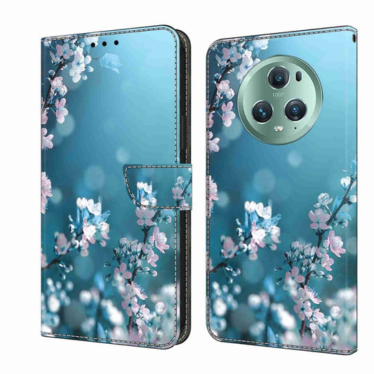 For Honor Magic5 Pro Crystal 3D Shockproof Protective Leather Phone Case(Plum Flower) - Honor Cases by PMC Jewellery | Online Shopping South Africa | PMC Jewellery | Buy Now Pay Later Mobicred