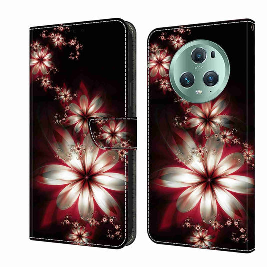 For Honor Magic5 Pro Crystal 3D Shockproof Protective Leather Phone Case(Fantastic Flower) - Honor Cases by PMC Jewellery | Online Shopping South Africa | PMC Jewellery | Buy Now Pay Later Mobicred