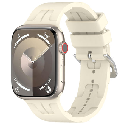 For Apple Watch Series 3 42mm H Texture Silicone Ladder Buckle Watch Band(Starlight) - Watch Bands by PMC Jewellery | Online Shopping South Africa | PMC Jewellery