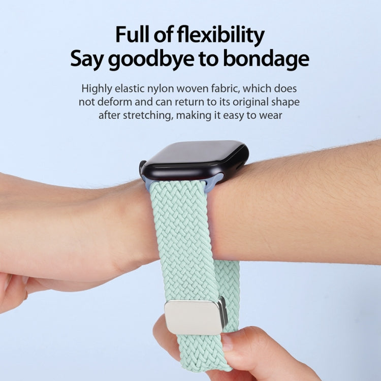 For Apple Watch Series 9 41mm DUX DUCIS Mixture Pro Series Magnetic Buckle Nylon Braid Watch Band(Light Mint) - Watch Bands by DUX DUCIS | Online Shopping South Africa | PMC Jewellery | Buy Now Pay Later Mobicred