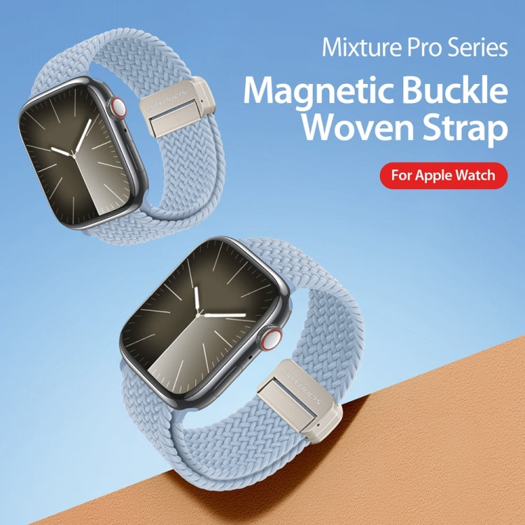 For Apple Watch Series 8 41mm DUX DUCIS Mixture Pro Series Magnetic Buckle Nylon Braid Watch Band(Light Blue) - Watch Bands by DUX DUCIS | Online Shopping South Africa | PMC Jewellery | Buy Now Pay Later Mobicred