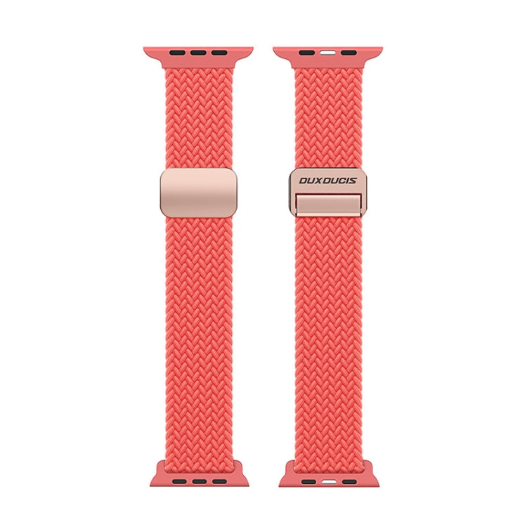 For Apple Watch SE 2022 40mm DUX DUCIS Mixture Pro Series Magnetic Buckle Nylon Braid Watch Band(Guava) - Watch Bands by DUX DUCIS | Online Shopping South Africa | PMC Jewellery | Buy Now Pay Later Mobicred