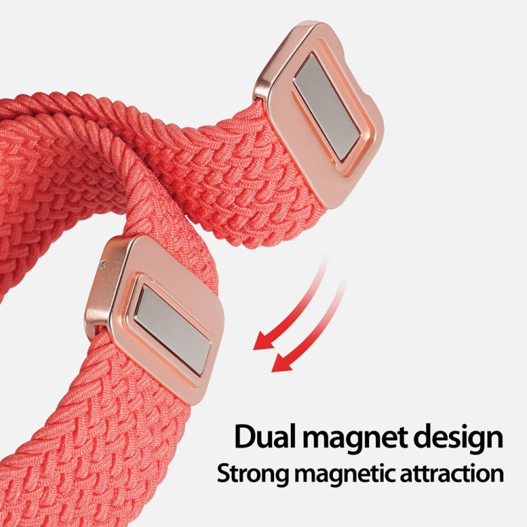 For Apple Watch SE 2022 40mm DUX DUCIS Mixture Pro Series Magnetic Buckle Nylon Braid Watch Band(Guava) - Watch Bands by DUX DUCIS | Online Shopping South Africa | PMC Jewellery | Buy Now Pay Later Mobicred