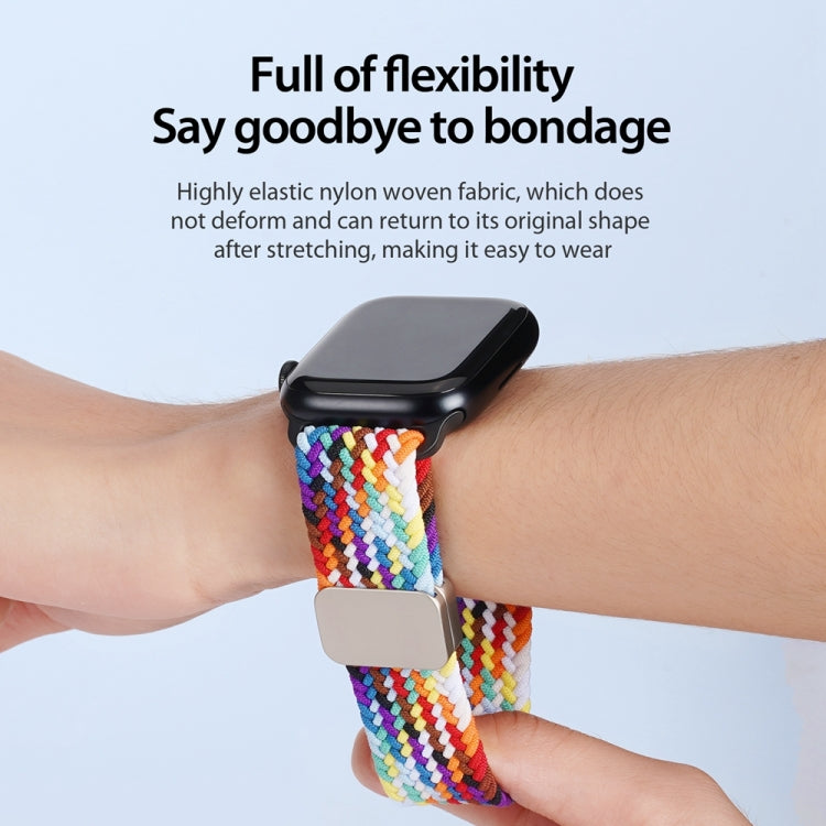 For Apple Watch Series 7 41mm DUX DUCIS Mixture Pro Series Magnetic Buckle Nylon Braid Watch Band(Rainbow) - Watch Bands by DUX DUCIS | Online Shopping South Africa | PMC Jewellery | Buy Now Pay Later Mobicred