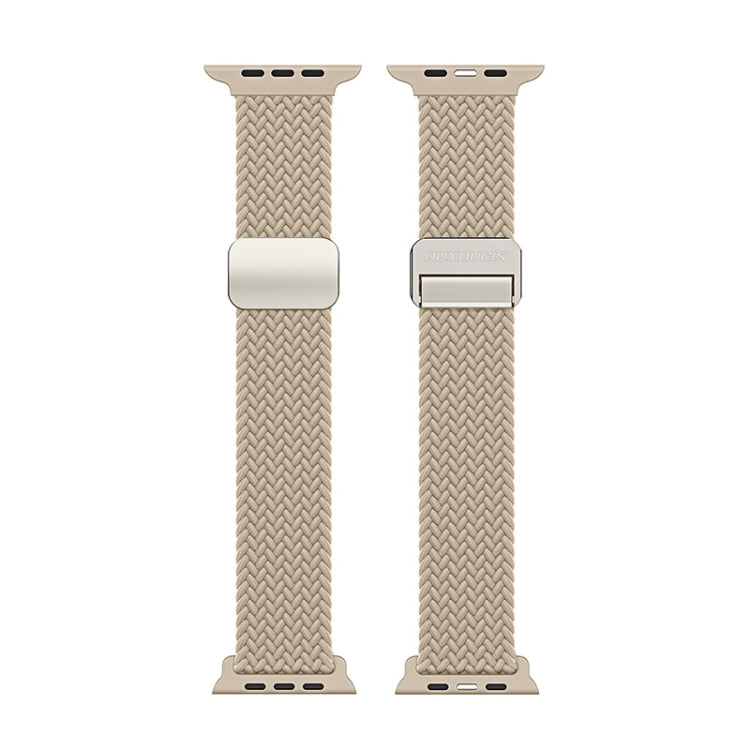 For Apple Watch Series 7 45mm DUX DUCIS Mixture Pro Series Magnetic Buckle Nylon Braid Watch Band(Beige) - Watch Bands by DUX DUCIS | Online Shopping South Africa | PMC Jewellery | Buy Now Pay Later Mobicred