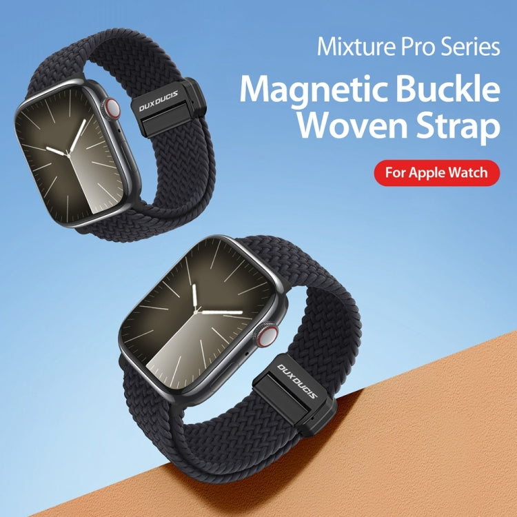 For Apple Watch Series 7 45mm DUX DUCIS Mixture Pro Series Magnetic Buckle Nylon Braid Watch Band(Midnight) - Watch Bands by DUX DUCIS | Online Shopping South Africa | PMC Jewellery | Buy Now Pay Later Mobicred