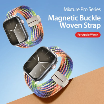 For Apple Watch Series 7 45mm DUX DUCIS Mixture Pro Series Magnetic Buckle Nylon Braid Watch Band(New Rainbow) - Watch Bands by DUX DUCIS | Online Shopping South Africa | PMC Jewellery | Buy Now Pay Later Mobicred