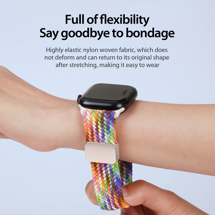 For Apple Watch Series 7 45mm DUX DUCIS Mixture Pro Series Magnetic Buckle Nylon Braid Watch Band(New Rainbow) - Watch Bands by DUX DUCIS | Online Shopping South Africa | PMC Jewellery | Buy Now Pay Later Mobicred