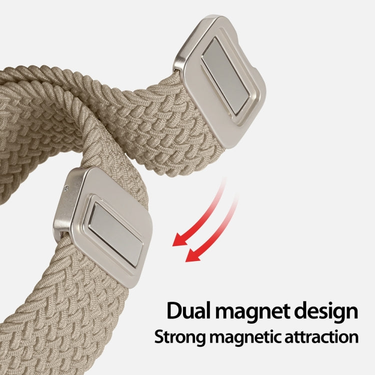 For Apple Watch SE 40mm DUX DUCIS Mixture Pro Series Magnetic Buckle Nylon Braid Watch Band(Beige) - Watch Bands by DUX DUCIS | Online Shopping South Africa | PMC Jewellery | Buy Now Pay Later Mobicred