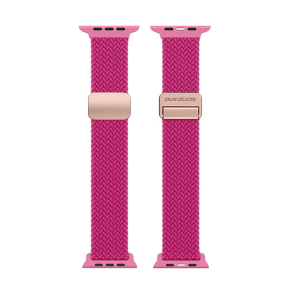 For Apple Watch SE 44mm DUX DUCIS Mixture Pro Series Magnetic Buckle Nylon Braid Watch Band(Raspberry Color) - Watch Bands by DUX DUCIS | Online Shopping South Africa | PMC Jewellery | Buy Now Pay Later Mobicred