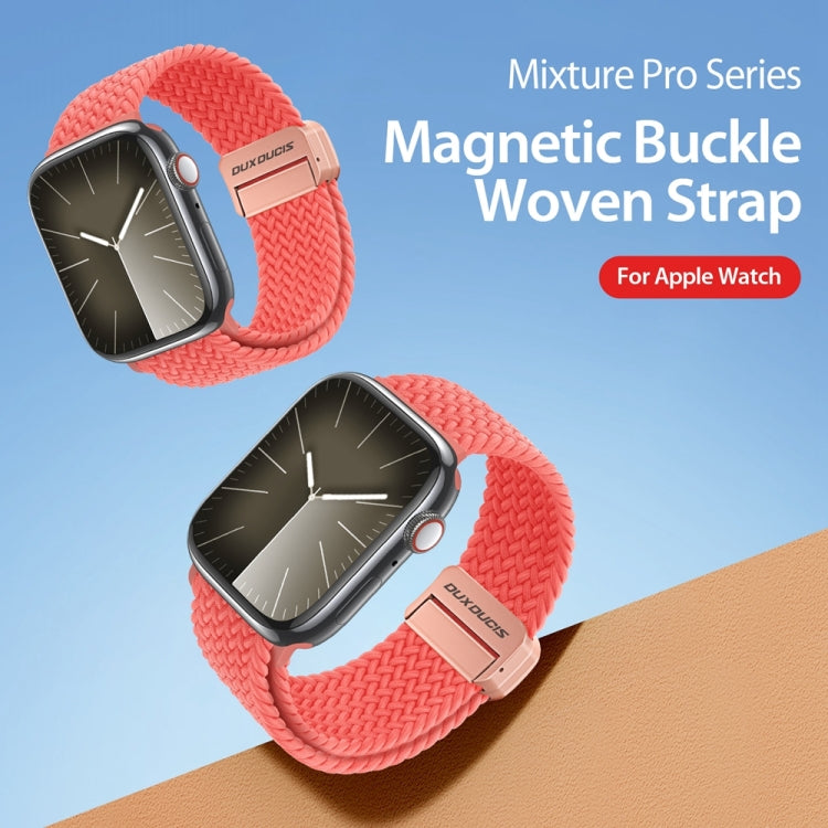 For Apple Watch Series 6 40mm DUX DUCIS Mixture Pro Series Magnetic Buckle Nylon Braid Watch Band(Guava) - Watch Bands by DUX DUCIS | Online Shopping South Africa | PMC Jewellery | Buy Now Pay Later Mobicred