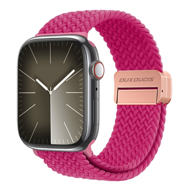 For Apple Watch Series 6 44mm DUX DUCIS Mixture Pro Series Magnetic Buckle Nylon Braid Watch Band(Raspberry Color) - Watch Bands by DUX DUCIS | Online Shopping South Africa | PMC Jewellery | Buy Now Pay Later Mobicred