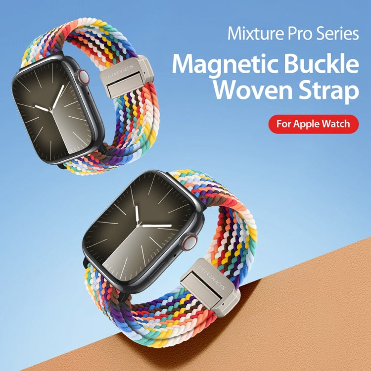 For Apple Watch Series 5 40mm DUX DUCIS Mixture Pro Series Magnetic Buckle Nylon Braid Watch Band(Rainbow) - Watch Bands by DUX DUCIS | Online Shopping South Africa | PMC Jewellery | Buy Now Pay Later Mobicred